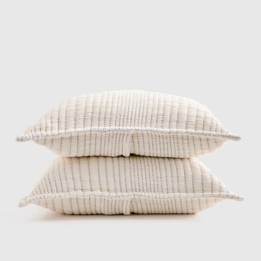 NWOT! Quince Organic Channel Matelasse Undyed King Shams (Pair)
